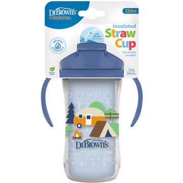 Dr Brown's Insulated Straw Cup Θερμικό Ποτηράκι με Καλαμάκι 300ml για 12m+